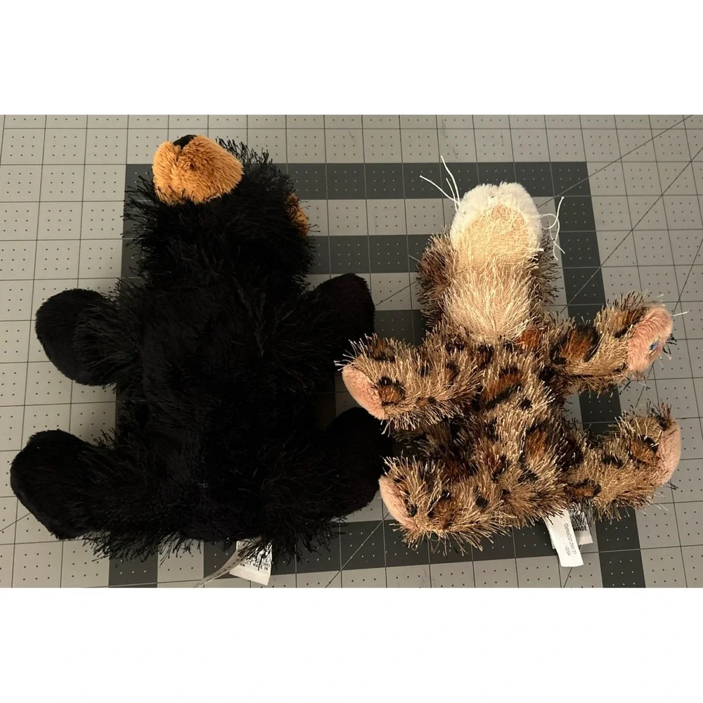 Ganz Webkinz Lot of 2 HM004 Black Bear HS031 Leopard Soft‎ Plush Stuffed Animals